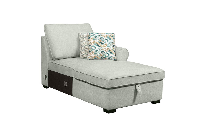 Sofa-lit sectionnel enveloppant de gauche Haven de Scott Living 3 pièces en tissu de chenille avec rangement - écume de mer 