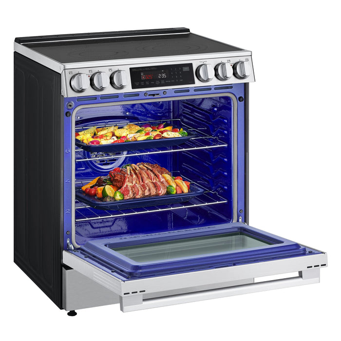 Cuisinière intelligente électrique LG de 6,3 pi³ avec friture à air - acier inoxydable résistant aux traces de doigts - LSEL6335XE 