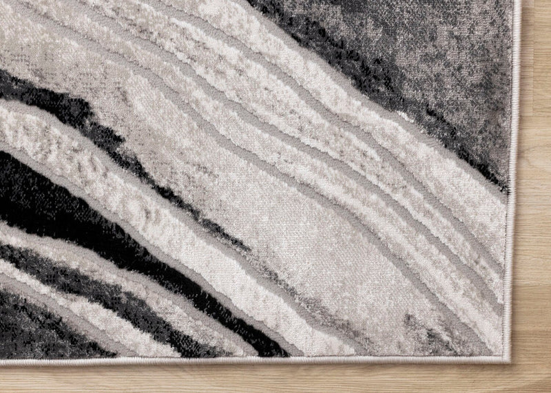 Carpette Plasma gris et noir - 7 pi 10 po x 10 pi 6 po