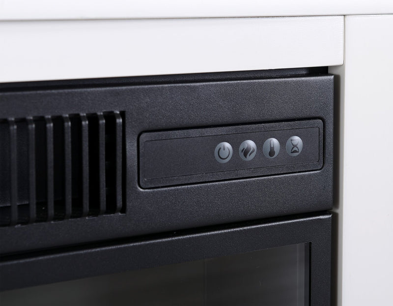 Meuble audio-vidéo moderne Ignatius 3 pièces avec foyer électrique et rangement pour téléviseurs jusqu’à 70 po - blanc