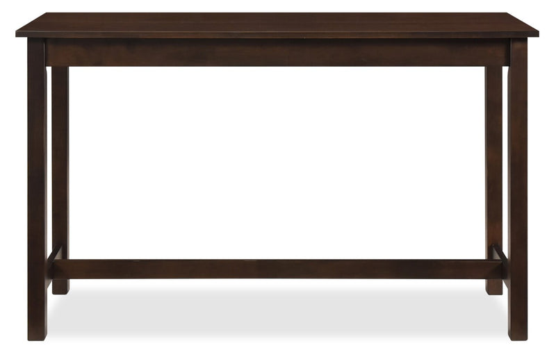 Table de salon moderne Noah de 60 po avec 3 tabourets de hauteur comptoir et ports USB - espresso