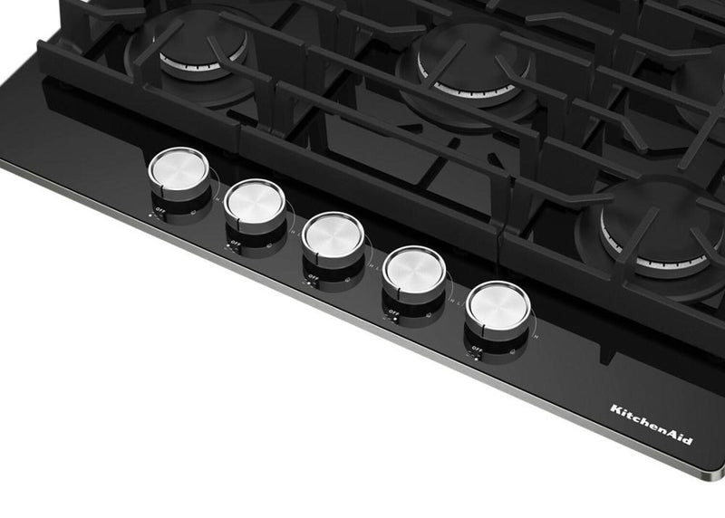 Surface de cuisson à gaz sur vitrocéramique KitchenAid de 30 po – KCGG530PBL