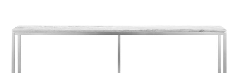 Table de salon moderne Sampson en marbre de 72 po - blanc