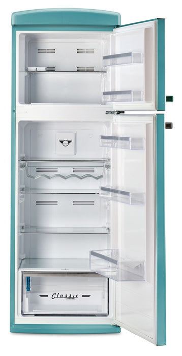 Réfrigérateur Classic Rétro d’Unique de 24 po et de 11 pi3 à congélateur supérieur - turquoise brume marine - UNQ-310L T TM
