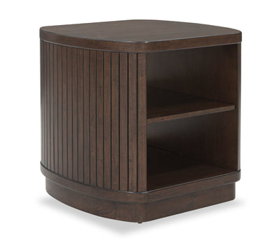 Vernon 25” Modern Solid Wood End Table with 2 Shelves - Dark Brown | Table de bout moderne Vernon de 25 po en bois massif avec 2 tablettes - brun foncé