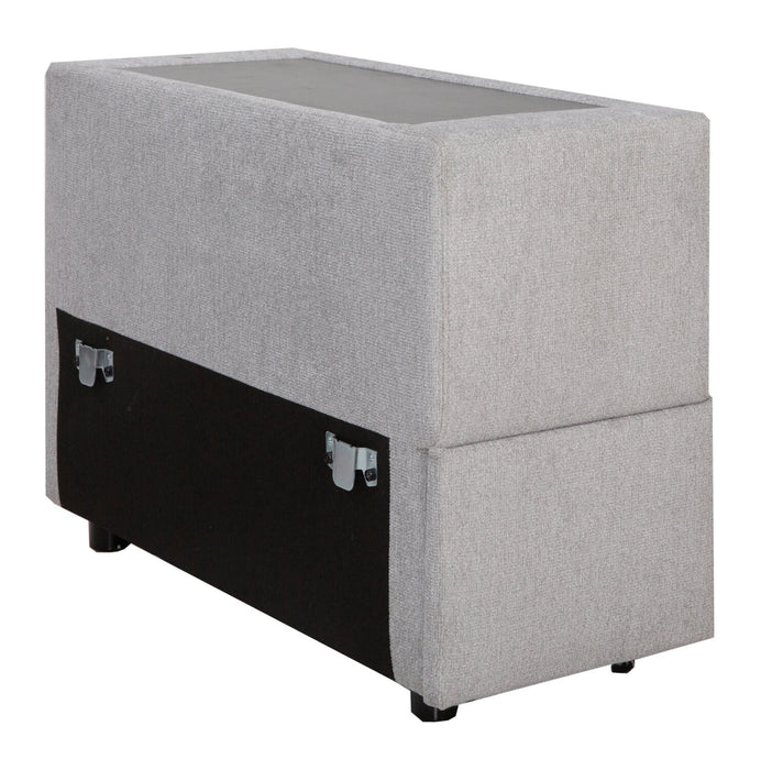 Sofa sectionnel de droite Vault 6 pièces avec causeuse-lit, 2 fauteuils de rangement et fauteuil long de rangement - gris