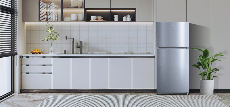 Réfrigérateur Midea de 20,5 pi³ et de 30 po à congélateur supérieur - acier inoxydable - MRT21D2BST