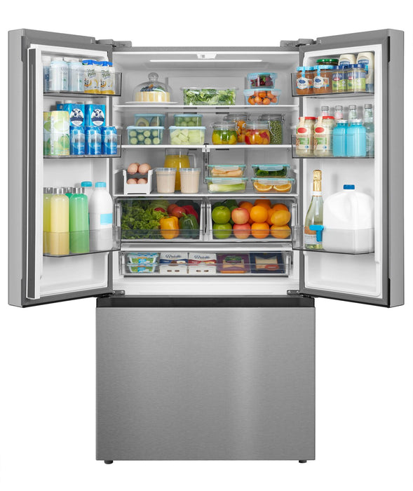 Réfrigérateur Midea de 22,6 pi3 et de 33 po de profondeur comptoir à portes françaises avec machine à glaçons - MRF23I7AST