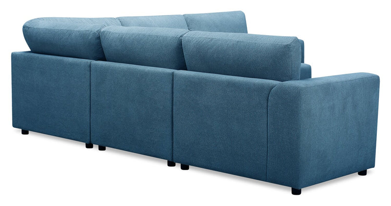 Sofa sectionnel modulaire Voyage 5 pièces en tissu avec coussins de dossier amovibles - bleu