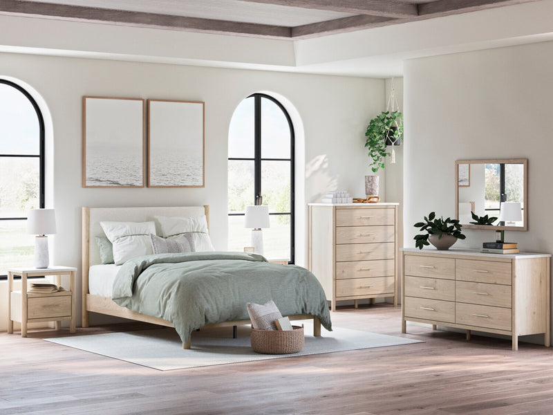 Miroir de commode de chambre à coucher Jolie, à fixer au meuble ou à suspendre au mur - naturel