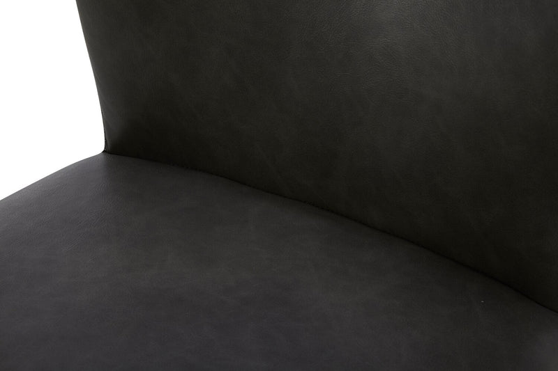 Chaise de salle à manger Arlo en tissu de cuir végétalien - anthracite