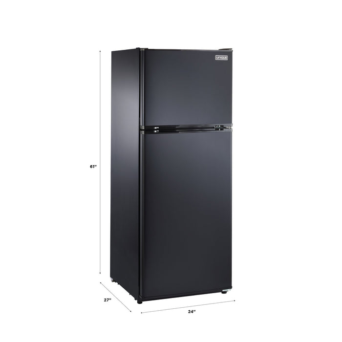 Réfrigérateur solaire Off-Grid de Unique de 10,3 pi3 et de 12/24 CC à congélateur supérieur - noir - UGP-290LB