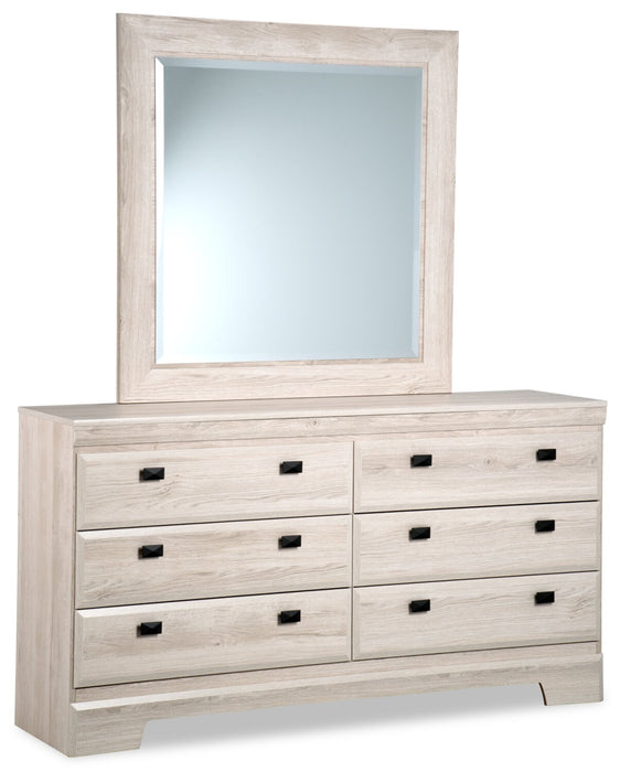 Commode Yorkdale de 61,4 po (L) x 32,3 po (H) à 6 tiroirs pour la chambre à coucher, fabriquée au Canada - blanche