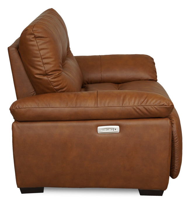 Fauteuil à inclinaison électrique Bello de 51,6 po en tissu d’apparence cuir - brun