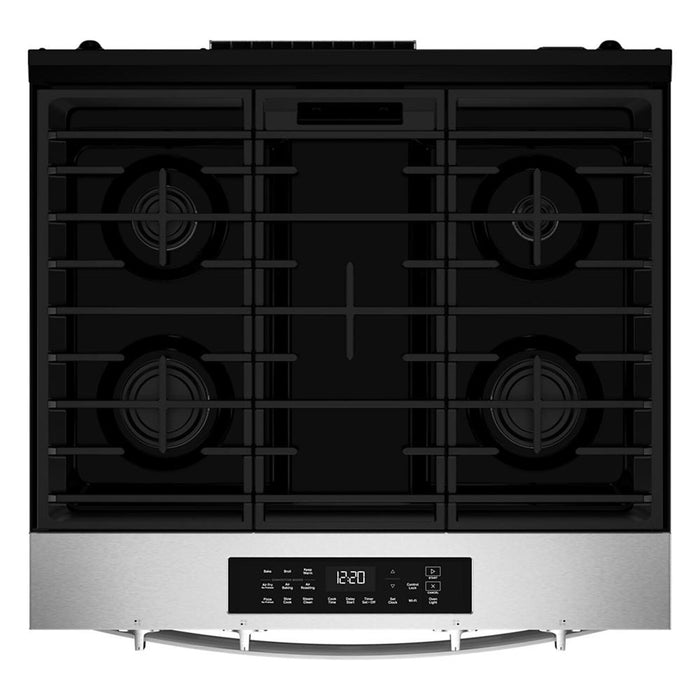 Cuisinière à gaz intelligente Whirlpool de 30 po, 5,0 pi³ avec cuisson à air – acier inoxydable résistant aux traces de doigts – WSGS4530TZ