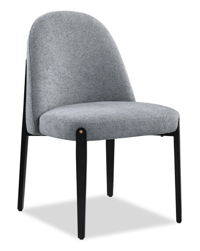  Chaise de salle à manger Capri de Kort & Co. en tissu d’apparence lin et en métal - grise