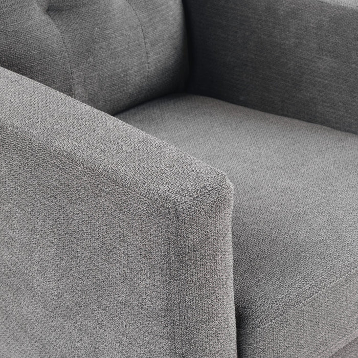 Fauteuil Cosmo de 34 po en tissu avec coussin de dossier capitonné - anthracite