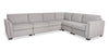 Sofa sectionnel Vault 5 pièces avec causeuse-lit et fauteuils de rangement - gris
