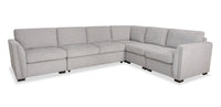 Sofa sectionnel Vault 5 pièces avec causeuse-lit et fauteuils de rangement - gris