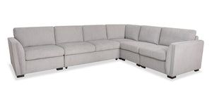 Sofa sectionnel Vault 5 pièces avec causeuse-lit et fauteuils de rangement - gris
