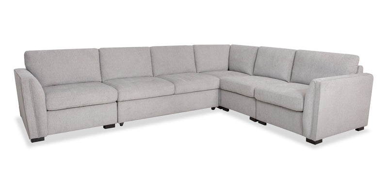 Sofa sectionnel Vault 5 pièces avec causeuse-lit et fauteuils de rangement - gris