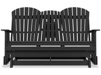  Causeuse pivotante et coulissante Lake pour la terrasse à l’extérieur -  plastique haute densité, résistant aux intempéries - noire