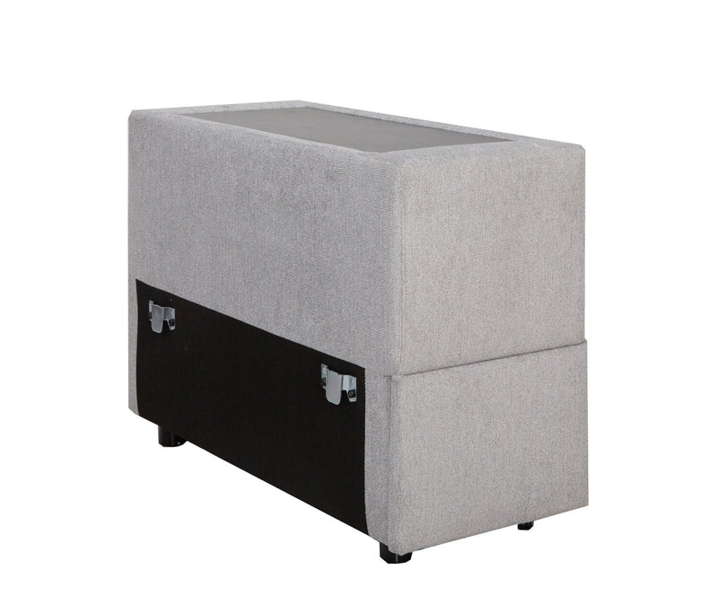 Sofa sectionnel Vault 6 pièces avec causeuse-lit et 3 fauteuils longs de rangement - gris