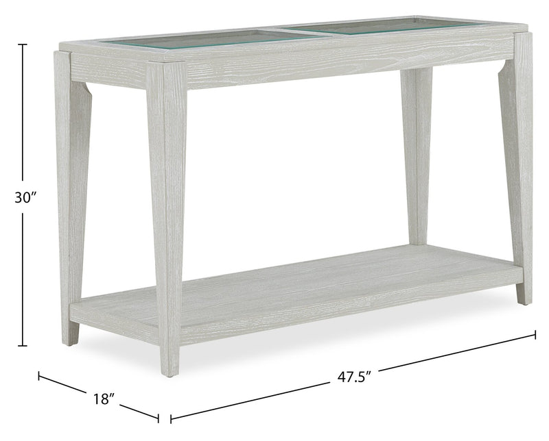 Table de salon Vida 47,5 po en bois massif avec tablette - sable