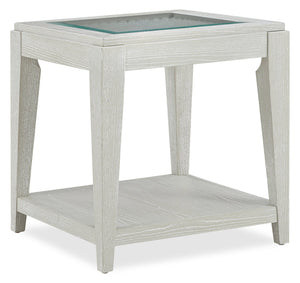 Table de bout Vida 23 po en bois massif avec tablette - sable