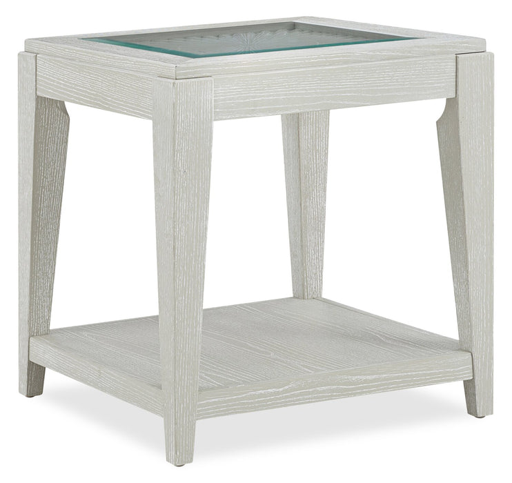 Table de bout Vida 23 po en bois massif avec tablette - sable