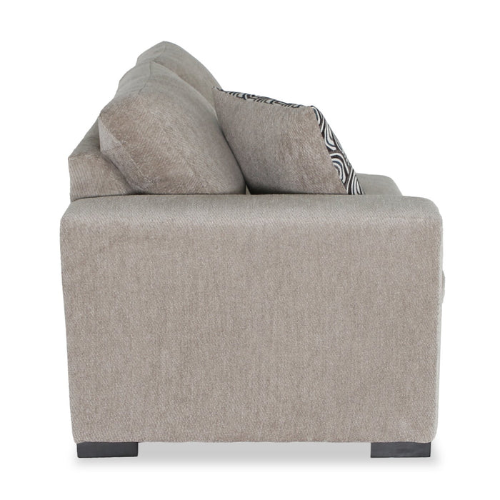 Sofa-lit sectionnel enveloppant de droite Legend 2 pièces fabriqué au Canada en tissu de chenille - beige platine