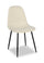 ["Chaise de salle à manger Joss en tissu de polyester et en métal - blanche"]