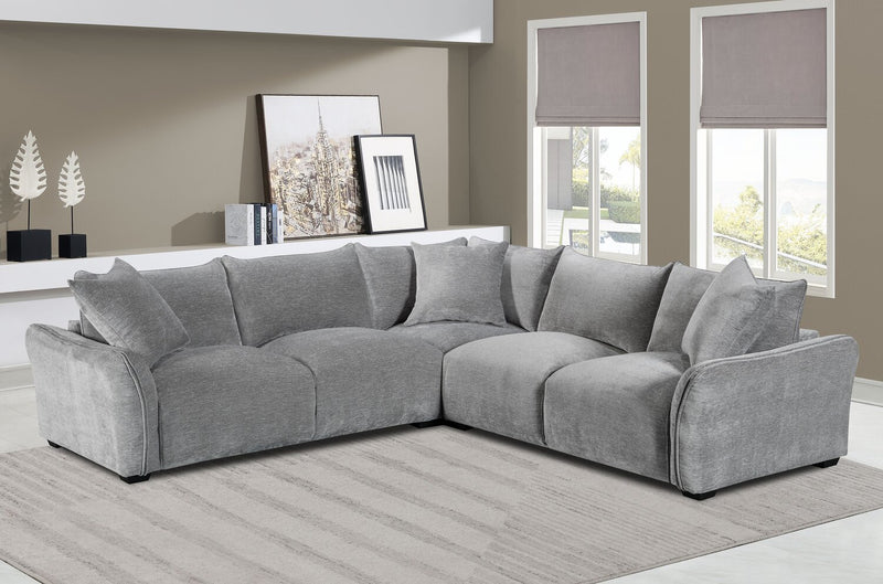 Sofa sectionnel Reflect 3 pièces en tissu de chenille avec coussins de dossier réversibles - gris