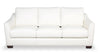 Sofa Royce de Cindy Crawford Home de 84 po en cuir véritable avec coussins amovibles et pattes en bois - blanc ivoire