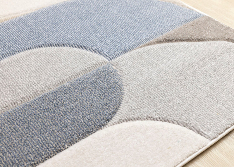 Carpette Farrah gris et bleu - 7 pi 10 po x 10 pi 6 po