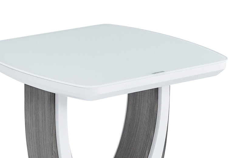 Table de bout moderne Brimley de 21,75 po - blanche et grise