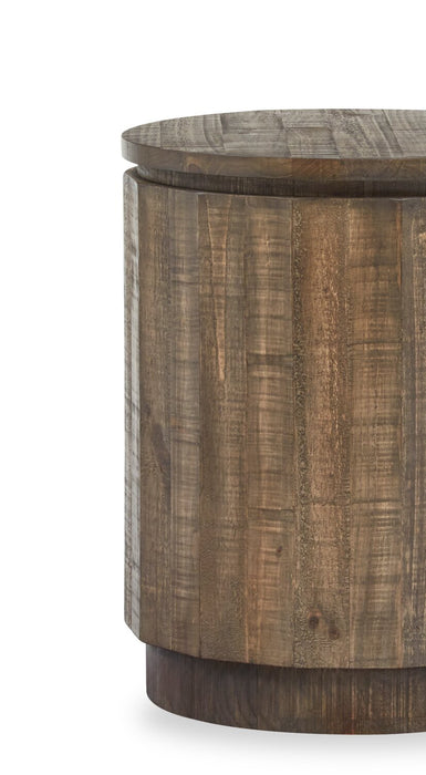 Table de bout ronde rustique Elm de 20 po en pin - brune