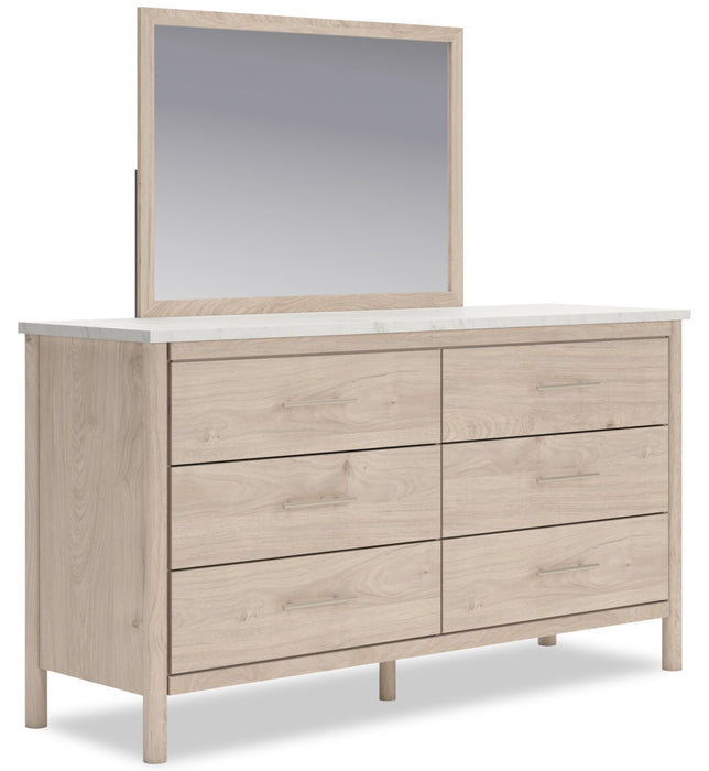 Miroir de commode de chambre à coucher Jolie, à fixer au meuble ou à suspendre au mur - naturel