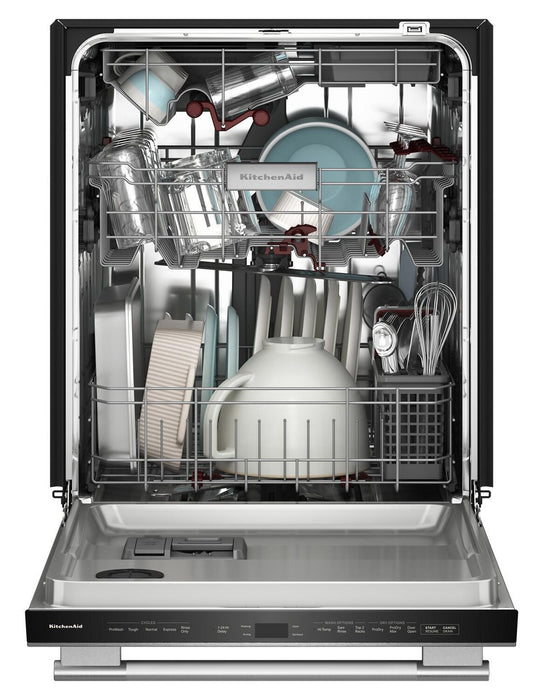 Lave-vaisselle KitchenAid de 24 po et de 44 dBA avec troisième panier 360° Max JetsMC - acier inoxydable avec fini PrintShieldMC - KDTS624SPS