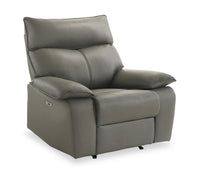  Fauteuil à inclinaison électrique Matteo de 42 po en cuir véritable - gris Aviarah 
