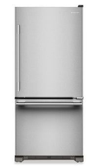  Réfrigérateur KitchenAid de 19 pi³ et de 30 po de profondeur standard à congélateur inférieur - KRBR130SPS