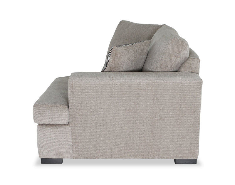 Sofa-lit sectionnel enveloppant de droite Legend 2 pièces fabriqué au Canada en tissu de chenille - beige platine