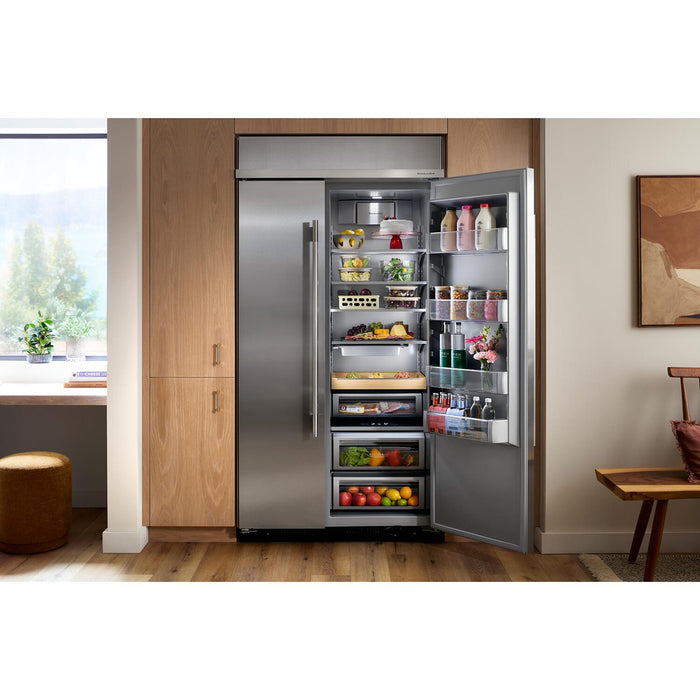 Réfrigérateur encastré KitchenAid de 25,5 pi3 et de 42 po à compartiments juxtaposés - acier inoxydable - KBSN742SPS