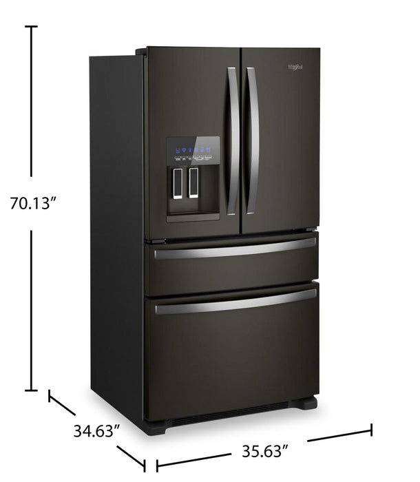 Réfrigérateur Whirlpool de 36 po et de 24,5 pi³ à portes françaises - acier inoxydable noir - WRMF3636RV