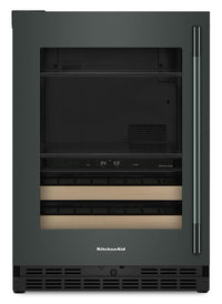  Refroidisseur à boissons KitchenAid de 24 po avec grilles à devant en bois - minerai noir - KUBL524SJP
