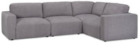  Sofa sectionnel modulaire Lotus de Kort & Co. 4 pièces en tissu de chenille avec coussins en duvet et plumes - gris anthracite