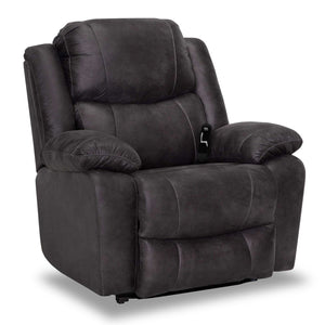 Fauteuil berçant à inclinaison électrique Finlee de 46 po en tissu - gris ardoise