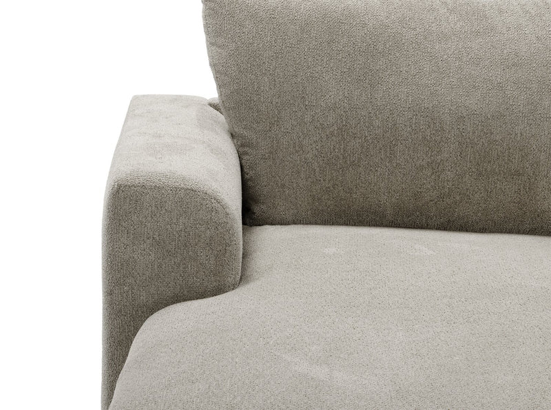 Sofa sectionnel modulaire de gauche Voyage 6 pièces en tissu avec console et coussins de dossier amovibles - beige