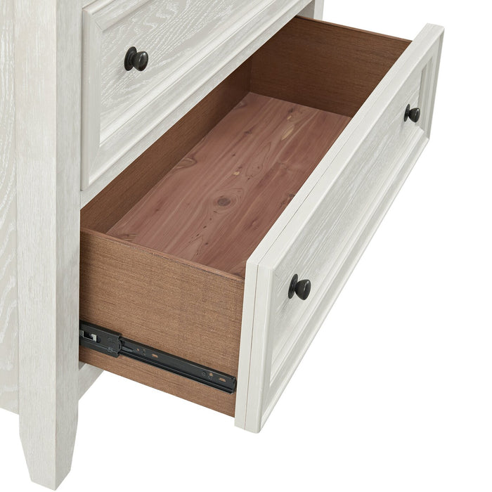 Commode verticale Casa de 39 po (l) x 52 po (H) à 6 tiroirs en bois pour la chambre à coucher - blanche