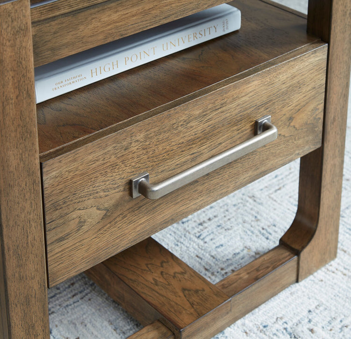 Table de bout Gideon de 24 po de style champêtre en bois massif - brun